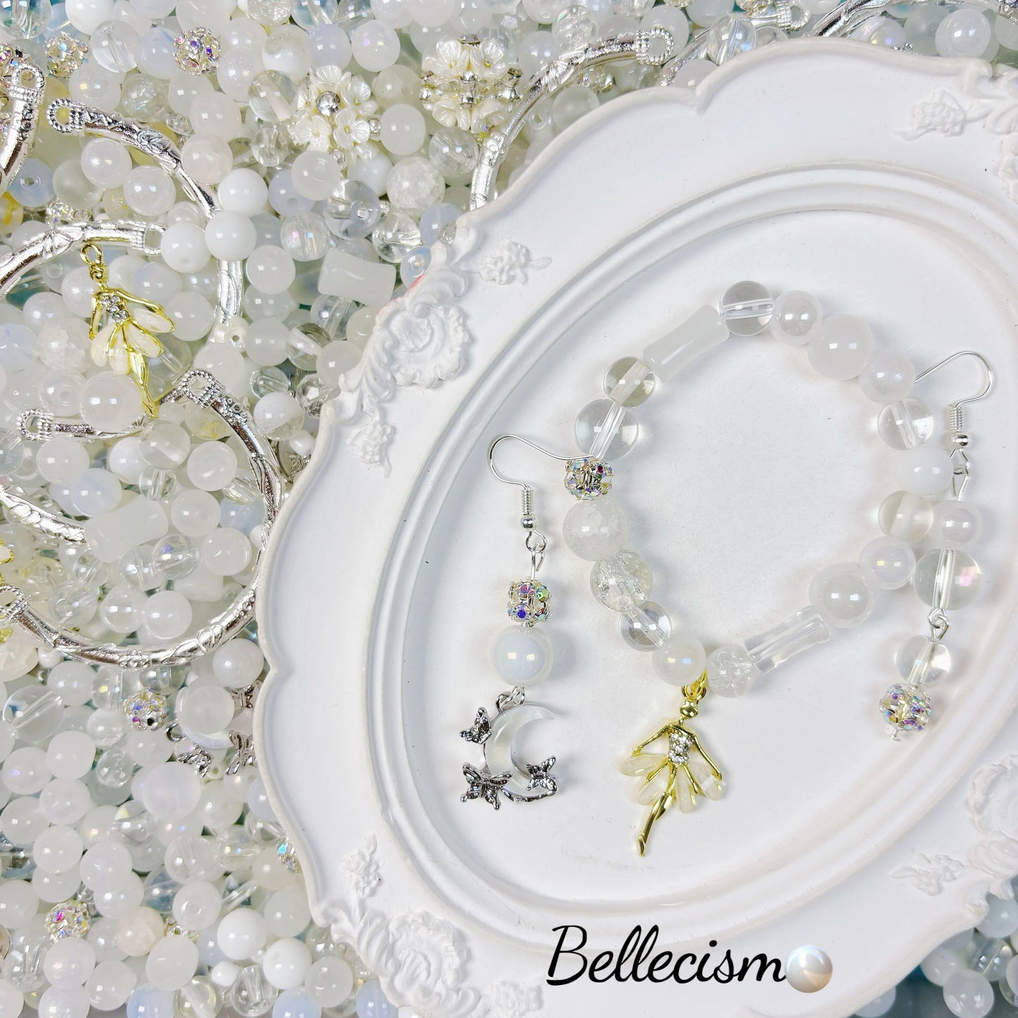 【Snow dream】cuentas de vidrio/4-18mm/dijes/separadores