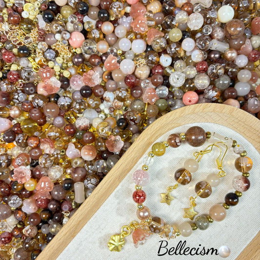 【Cafetería】cuentas de vidrio/3-12mm/dijes/separadores