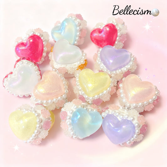 【Corazón】cuentas para plumas/4 piezas/set