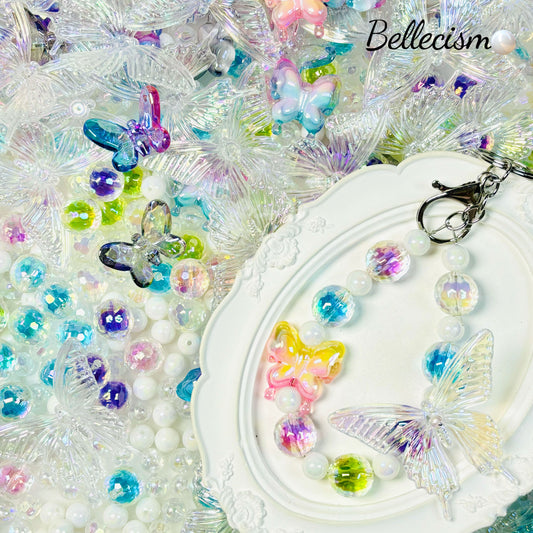 【Mariposas brillantes】cuentas acrílicas/10-65mm/desde 120ml