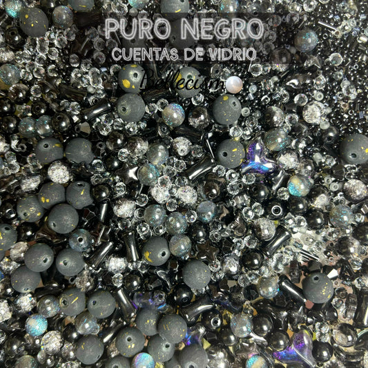 【Puro negro】cuentas de vidrio para pulsera/collar/anillo/aretes
