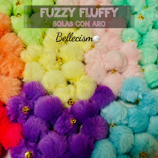 【FuzzyFluffy】cuentas peludas con aro para aretes/colgante/collar
