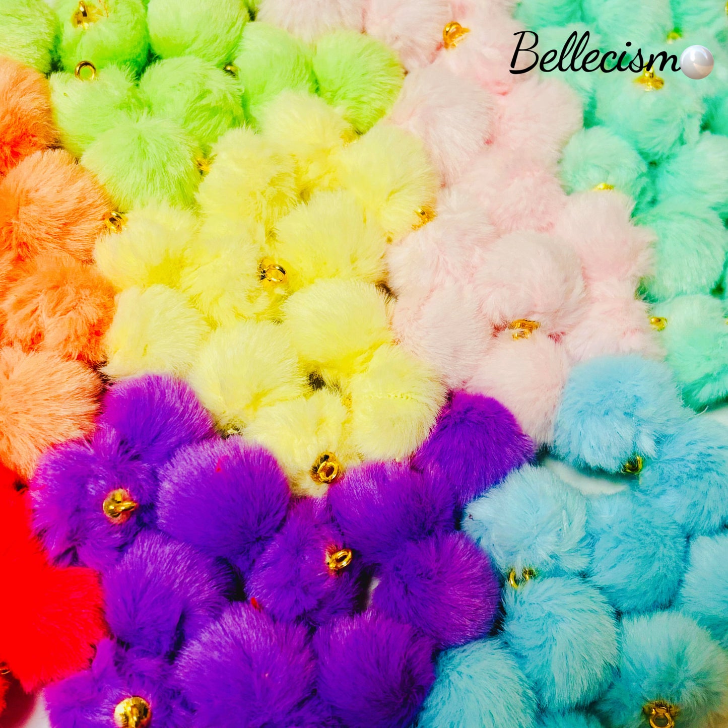 【FuzzyFluffy】cuentas peludas con aro para aretes/colgante/collar