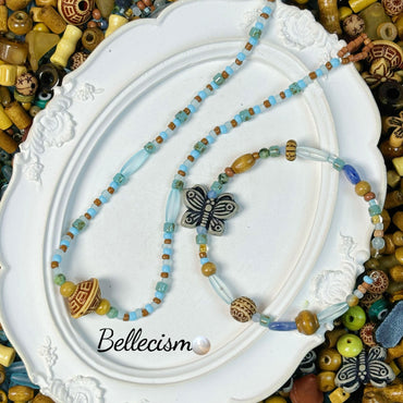 【Lago verde】mezcla de cuantas de vidrio/cuentas acrílicas/piedras naturales/2-8mm