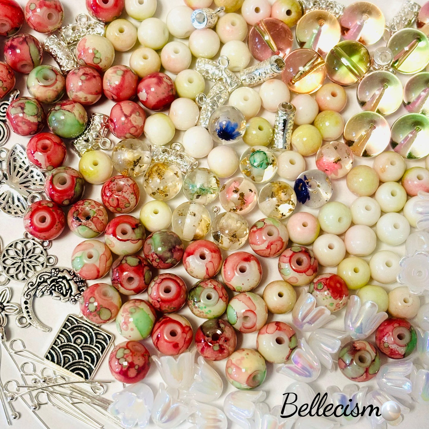 【Lucero antiguo】cuentas de vidrio de 8/10/12mm/separadores/alfileres