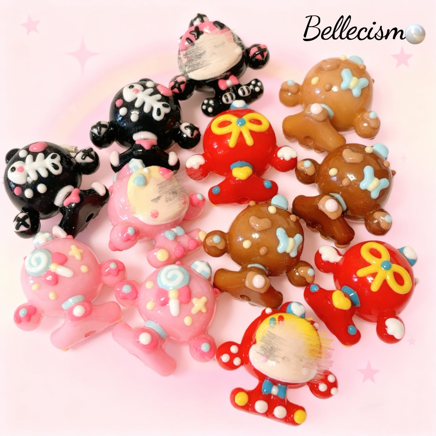 【Muñequitas】cuentas para plumas/4 piezas/set